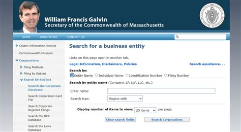 commonwealth of massachusetts secretary of state|massachusetts secretary state business search.